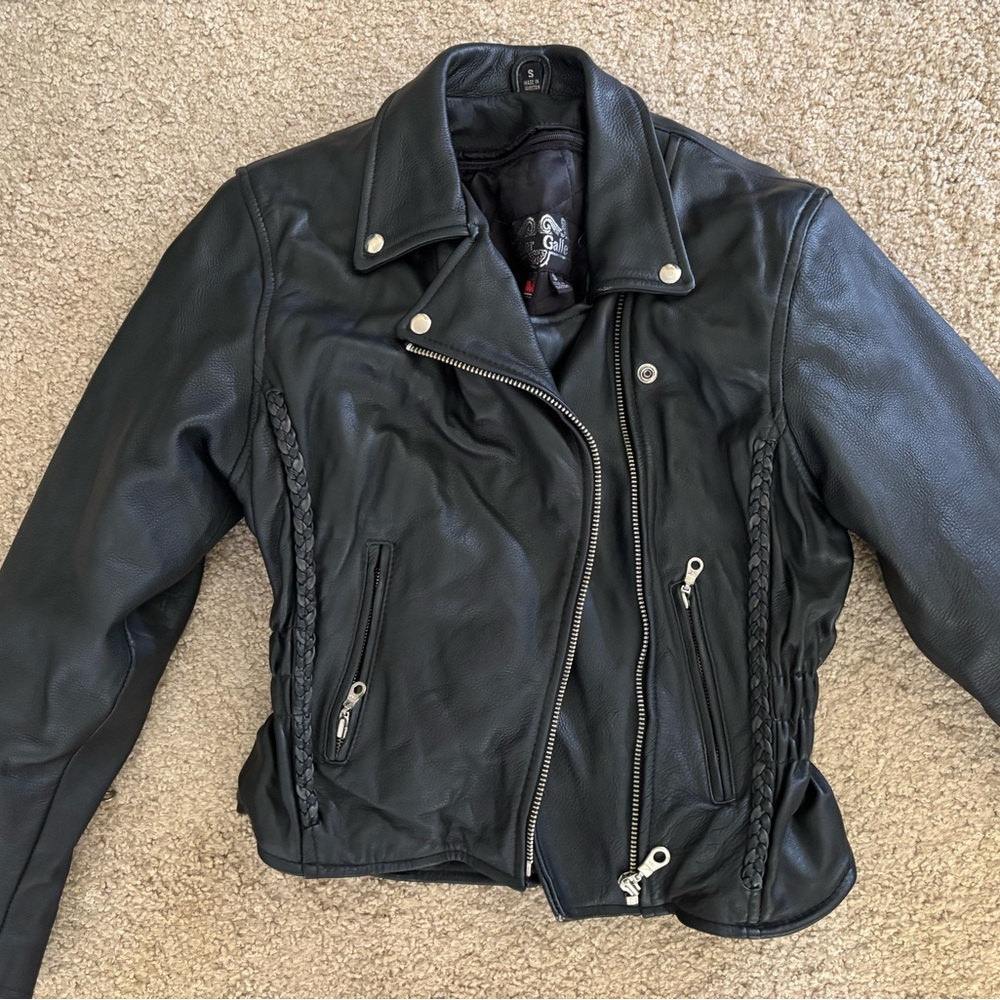Vintage leather biker jacket